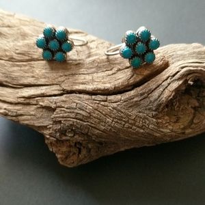 Sterling Silver & Turquoise Screwback Earrings